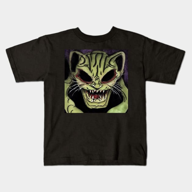 Fang Crazy Cat Kids T-Shirt by Crazy Cat Style